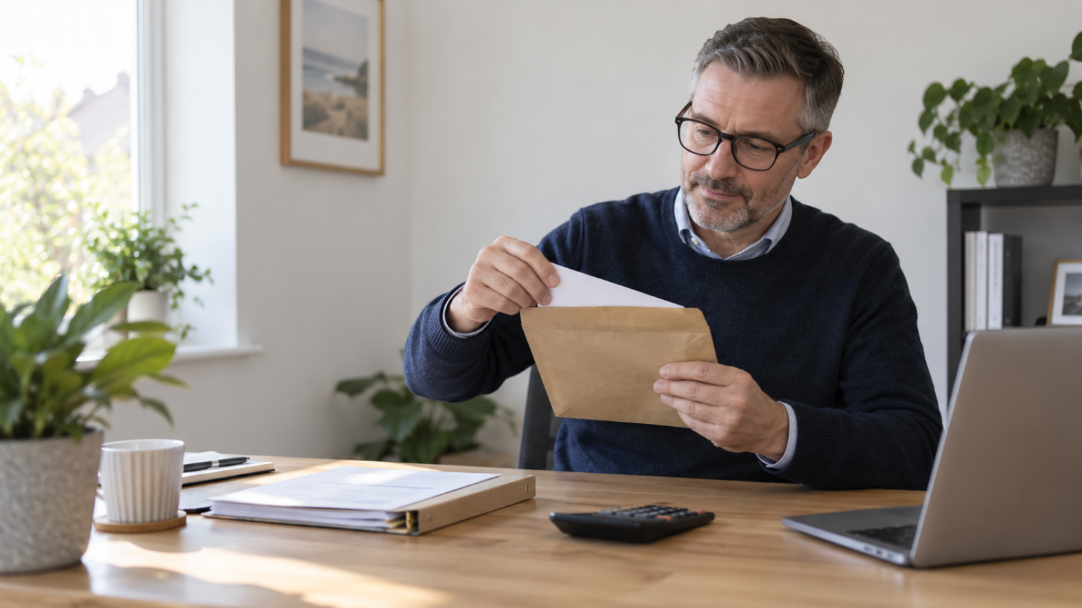 Person organising paperwork after deciding to address a delayed UK tax problem