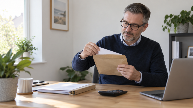Person organising paperwork after deciding to address a delayed UK tax problem